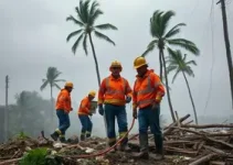 Defesa Civil limpeza áreas atingidas chuva