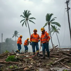 Defesa Civil limpeza áreas atingidas chuva