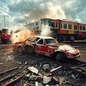 carro atinge trem em Barra Mansa