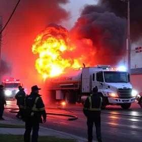 explosão de carreta na Via Dutra