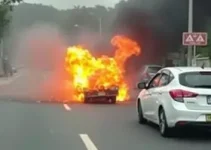 carro escapando da explosão